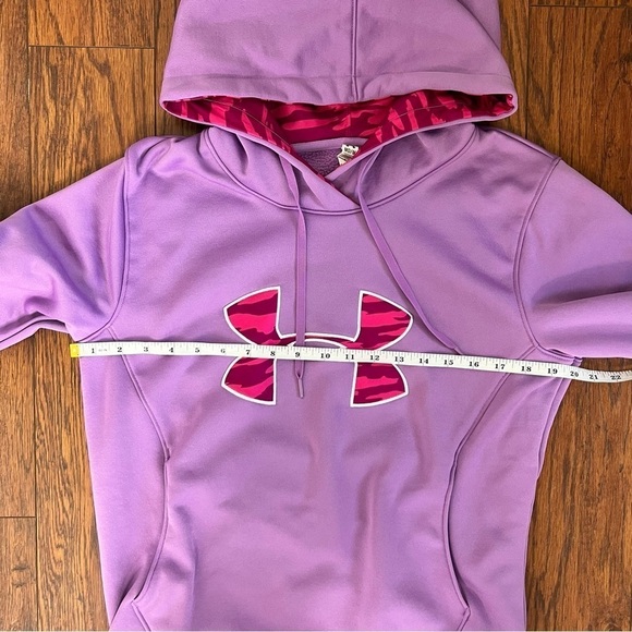 Under Armour Pink and Purple Logo Hoodie Hooded Sweatshirt Size Medium - Picture 13 of 15